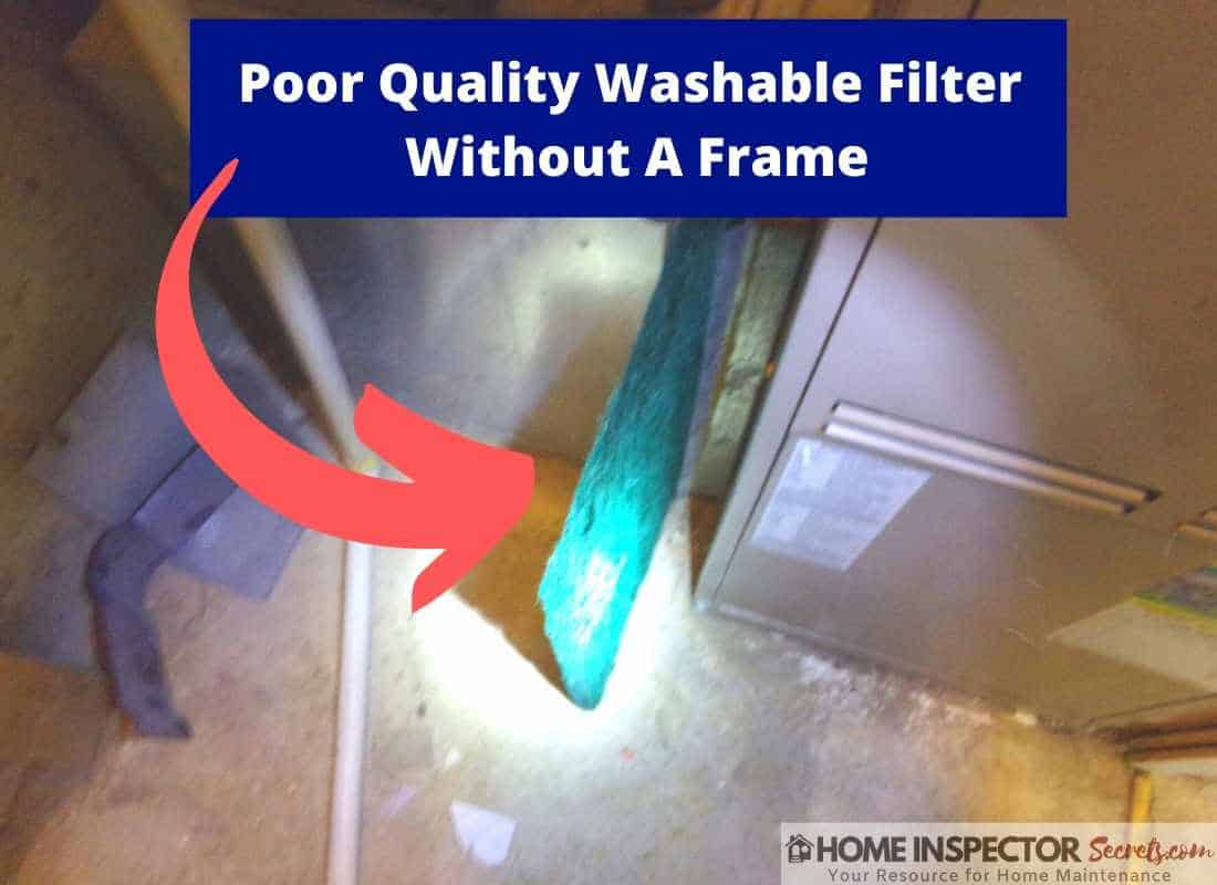 poor quality washable furnace filter