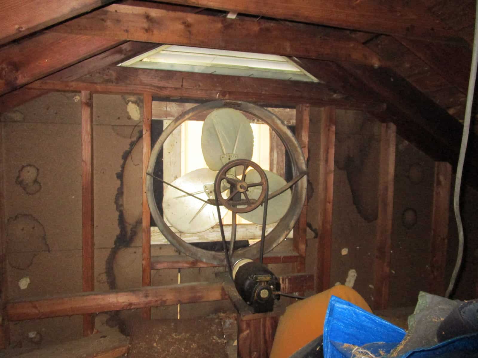 whole house fan vs attic fan 1950's era gable attic fan
