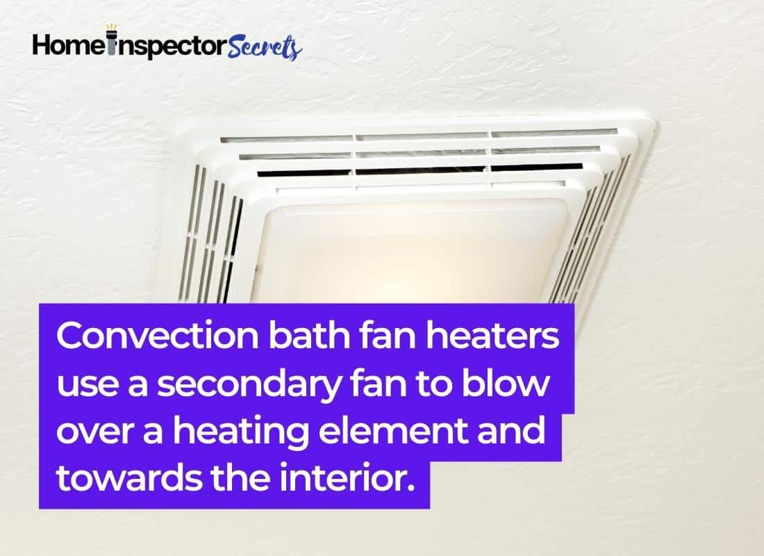 Bathroom fan with convection heater and light