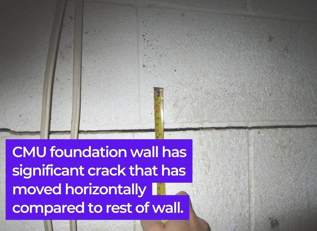 horizontal crack in cmu foundation wall