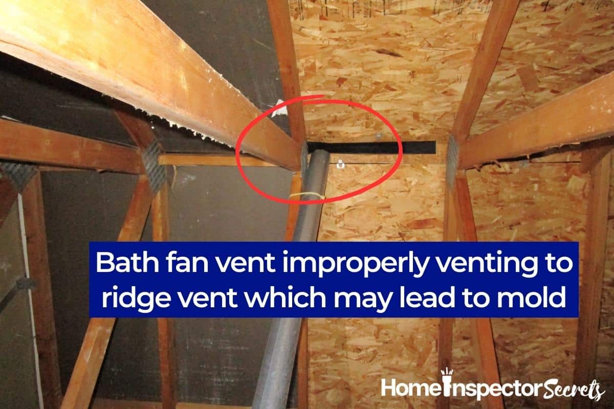 bath fan vent to ridge vent