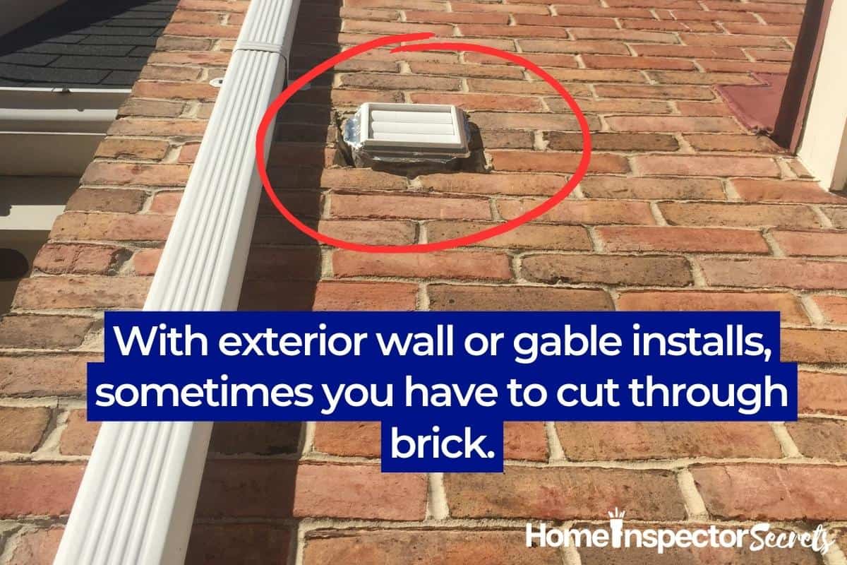 bath fan venting to exterior wall