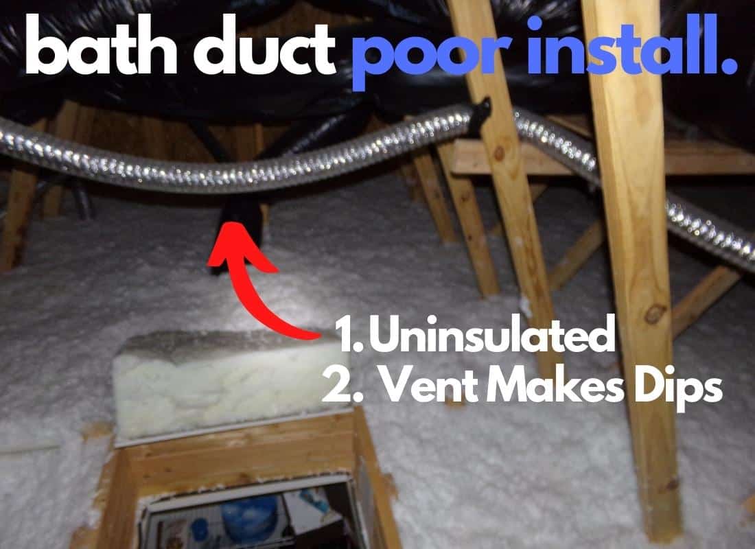 uninsulated bath fan duct