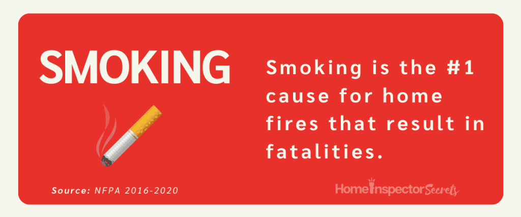 smoking house fire causes