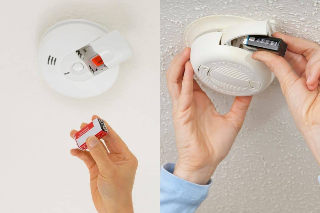 changing battery of smoke alarm