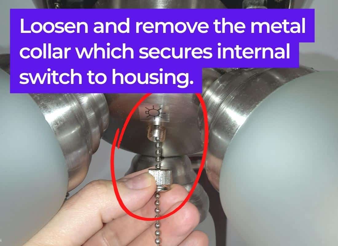 how to fix the pull chain on a ceiling fan
