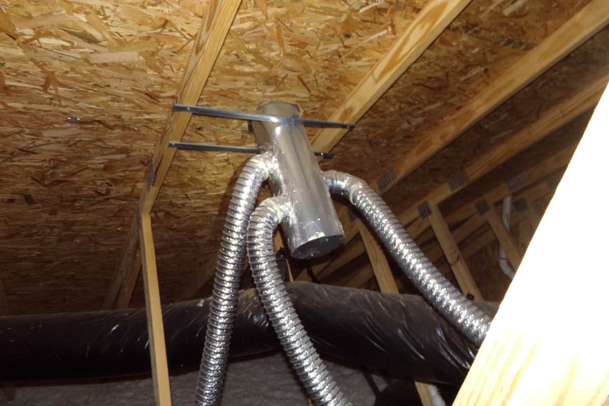 bathroom fan ducts in attic missing insulation